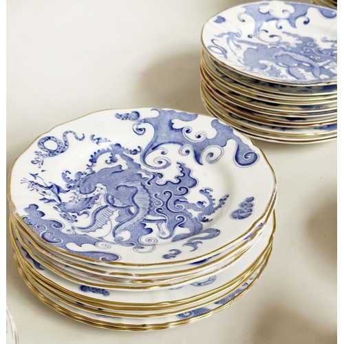 234 - DINNER SERVICE, English Fine Bone China, Royal Worcester 'Blue Dragon', with fourteen dinner plates ... 