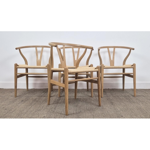 305 - CARL HANSEN & SON WISHBONE CHAIRS, a set of four, by Hans J Wegner, 76cm H approx.