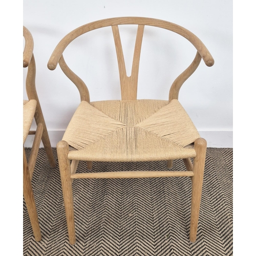 305 - CARL HANSEN & SON WISHBONE CHAIRS, a set of four, by Hans J Wegner, 76cm H approx.