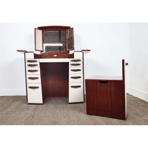 307 - STARBAY LA DESIRADE DRESSING TABLE WITH SEAT, 90cm W x 50cm D x 125cm H at largest.