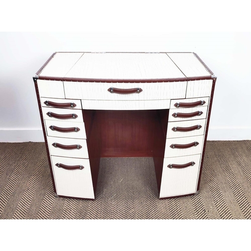 307 - STARBAY LA DESIRADE DRESSING TABLE WITH SEAT, 90cm W x 50cm D x 125cm H at largest.