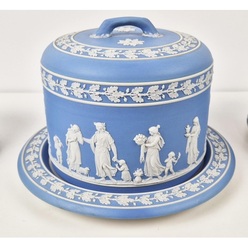 32 - WEDGWOOD JASPERWARE CHEESE DOME, 19th century, 20cm H x 30cm diam, together with two other Jasperwar... 