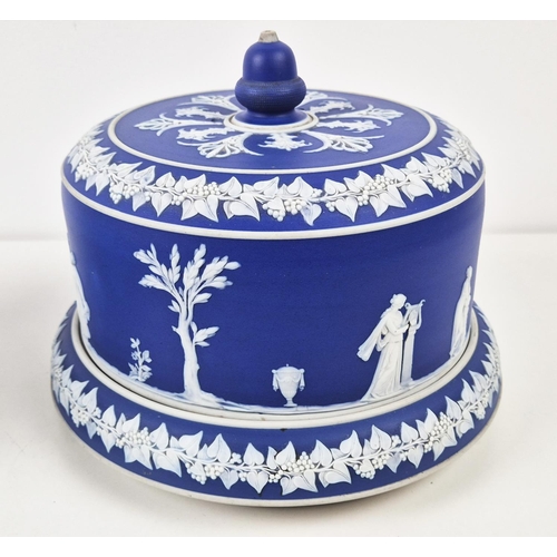 32 - WEDGWOOD JASPERWARE CHEESE DOME, 19th century, 20cm H x 30cm diam, together with two other Jasperwar... 