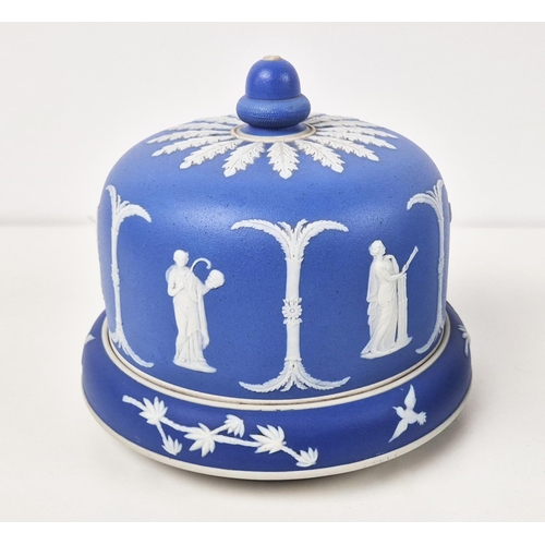 32 - WEDGWOOD JASPERWARE CHEESE DOME, 19th century, 20cm H x 30cm diam, together with two other Jasperwar... 