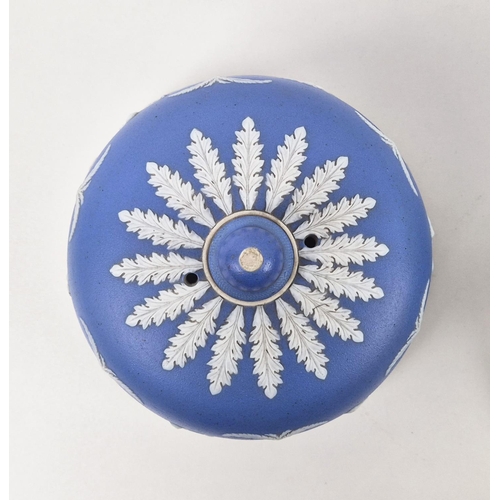 32 - WEDGWOOD JASPERWARE CHEESE DOME, 19th century, 20cm H x 30cm diam, together with two other Jasperwar... 