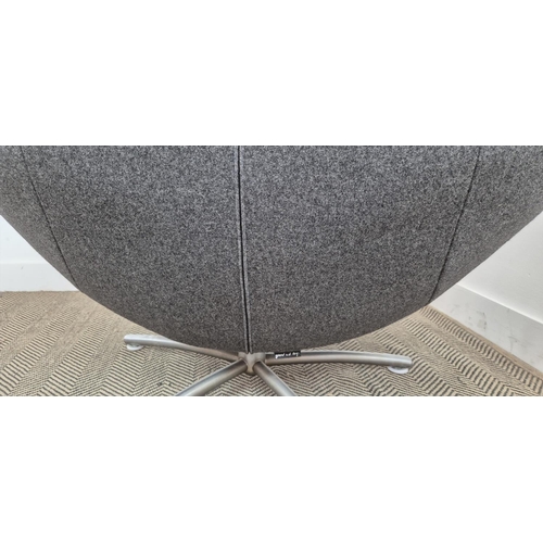 380 - GERARD VAN DEN BERG GIGI SWIVEL CHAIR, in dark grey upholstery, 68cm H x 110cm W x 80cm D.