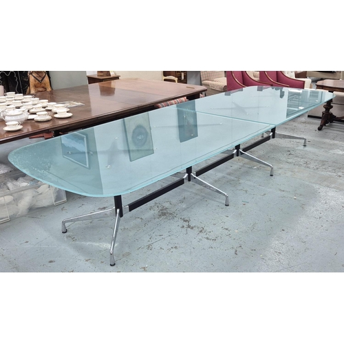 386 - VITRA EAMES SEGMENTED DINING TABLE, by Charles and Ray Eames, 72cm H x 401cm x 136cm W.