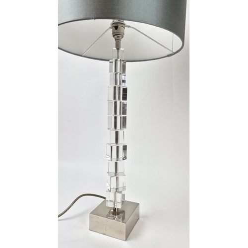 387 - PORTA ROMANA TABLE LAMPS, a pair, with shades, 64cm H approx. (2)