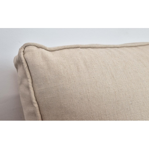 390 - GEORGE SMITH SOFA, taupe fabric upholstered, 90cm H x 172cm x 115cm.