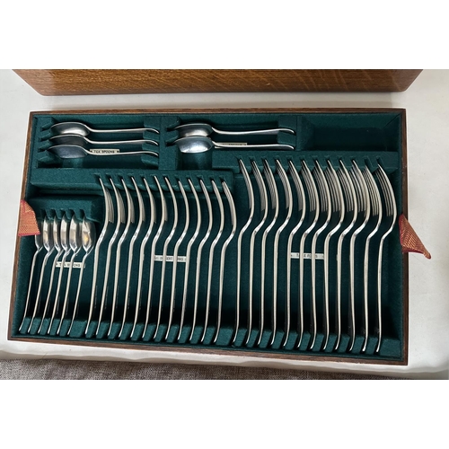 396 - MAPPIN & WEBB CANTEEN OF CUTLERY, silver plated Old English pattern 12 place settings including 12 S... 