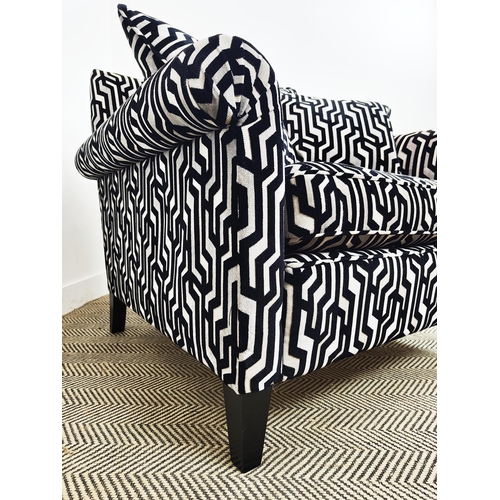 544 - DURESTA ARMCHAIR, in geometric fabric, 95cm x 92cm x 93cm H.