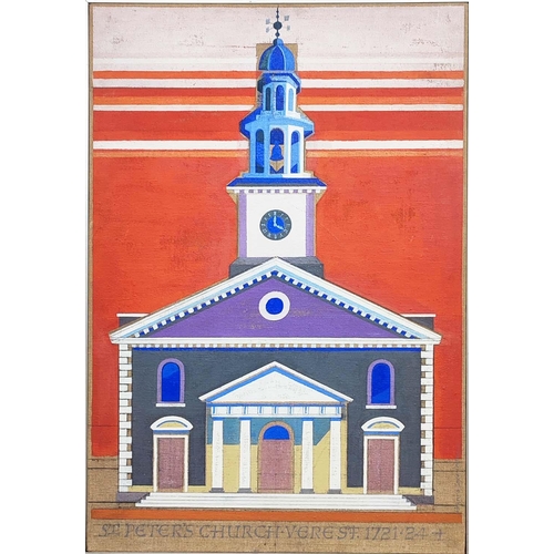 64 - HENRY COLLINS (1910-1994), and Joyce Collins (1912-2004), St Peters Church, Vere Street, oil on hess... 