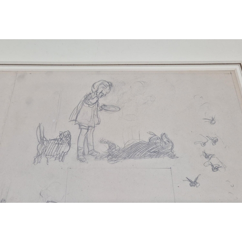 86 - ERNEST HOWARD SHEPHARD OBE MC (1879-1976), 'Sketches, Black Cocker Spaniels for E V Lucas play time ... 