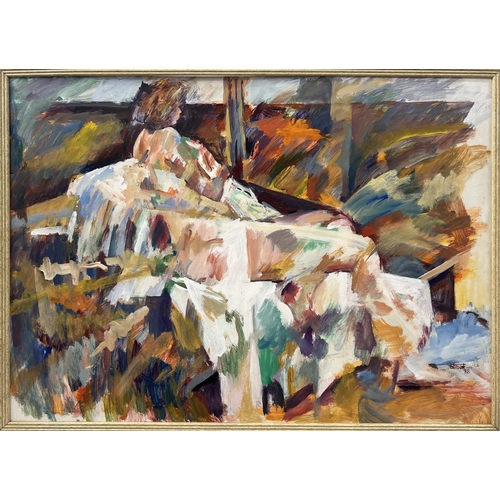 89 - GILBERT (20th century British), 'Impressionist nude studies', a pair of oil on boards, signed 'Gilbe... 