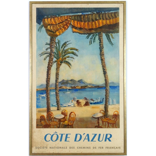 129 - ORIGINAL FRENCH SNCF COTE D’AZUR POSTER
1951, printed in France, 98cm x 61 cm.