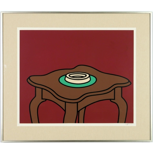 134 - PATRICK CAULFIELD, Table with Ashtray, handsigned in pencil, original screenprint on arches, numbere... 