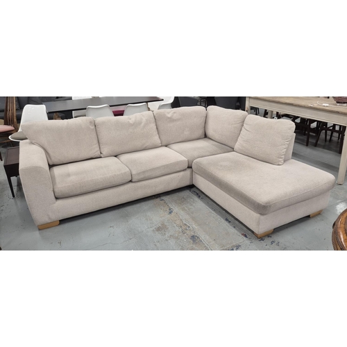 566 - JOHN LEWIS CORNER SOFA, 255cm W x 205cm D