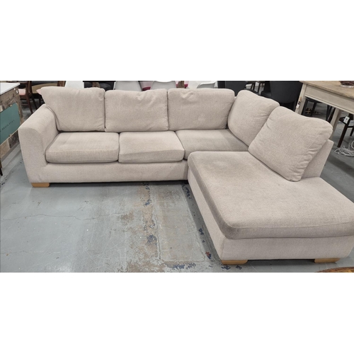 566 - JOHN LEWIS CORNER SOFA, 255cm W x 205cm D