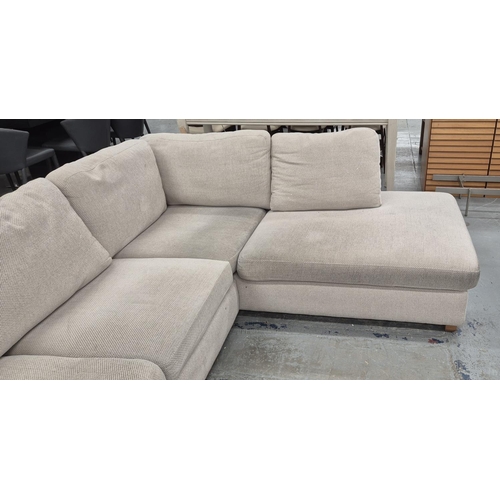 566 - JOHN LEWIS CORNER SOFA, 255cm W x 205cm D