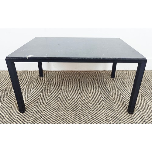 357 - LOW TABLE, mid-20th Century, metal base, stone top, 64cm x 43.5cm x 33.5cm.