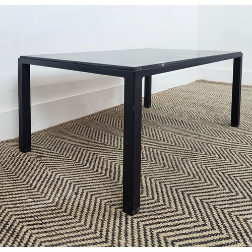 357 - LOW TABLE, mid-20th Century, metal base, stone top, 64cm x 43.5cm x 33.5cm.