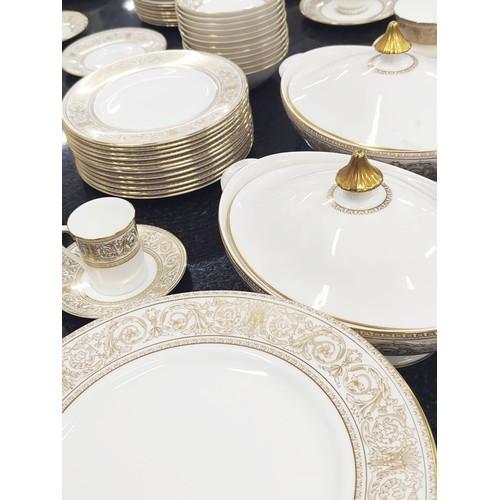 38 - ROYAL DOULTON DINNER SERVICE, comprising twelve dinner plates, eleven tea cups and saucers, twelve s... 