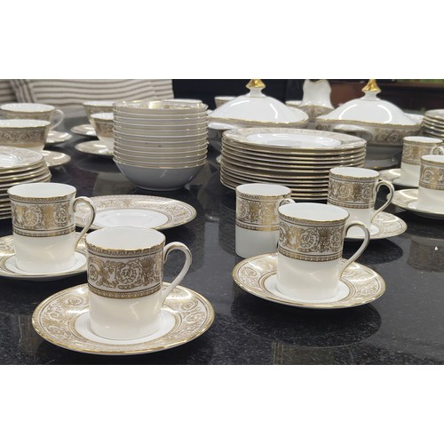 38 - ROYAL DOULTON DINNER SERVICE, comprising twelve dinner plates, eleven tea cups and saucers, twelve s... 