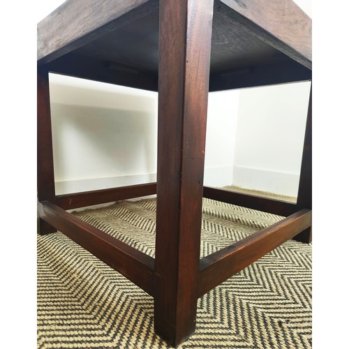 171 - SIDE TABLE, Campaign style, mahogany and brass bound, 56cm x 51cm H.