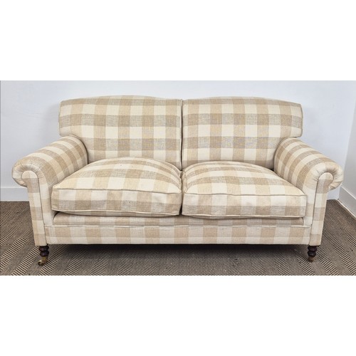 391A - GEORGE SMITH SOFA, upholstered in Colefax and Fowler Maldon check fabric, 85cm H x 168cm x 90cm.