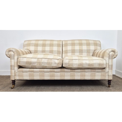 391A - GEORGE SMITH SOFA, upholstered in Colefax and Fowler Maldon check fabric, 85cm H x 168cm x 90cm.