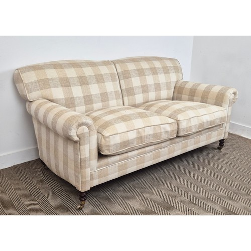 391A - GEORGE SMITH SOFA, upholstered in Colefax and Fowler Maldon check fabric, 85cm H x 168cm x 90cm.