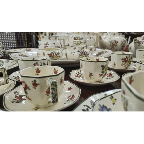 44 - ROYAL DOULTON TEA SERVICE, 'Old Leeds Sprays', comprising fourteen large cups, nine small cups, twen... 