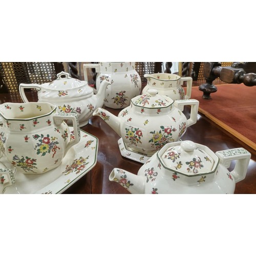 44 - ROYAL DOULTON TEA SERVICE, 'Old Leeds Sprays', comprising fourteen large cups, nine small cups, twen... 