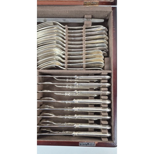 47 - MAPPIN AND WEBB CANTEEN, of silver-plated cutlery, 48cm L x 36cm W x 12cm H.