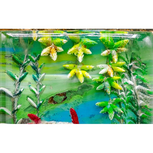 1 - DUNHILL AQUARIUM LIGHTER, perspex with tropical fish diorama and silvered mounts stamped Dunhill, 8c... 