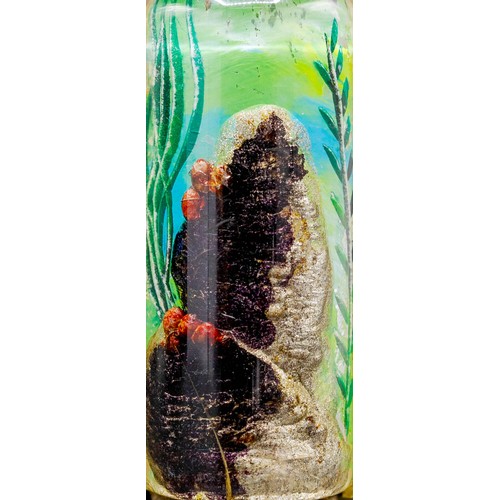 1 - DUNHILL AQUARIUM LIGHTER, perspex with tropical fish diorama and silvered mounts stamped Dunhill, 8c... 