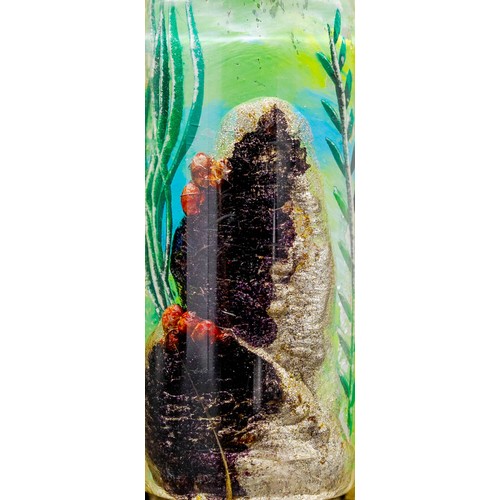 1 - DUNHILL AQUARIUM LIGHTER, perspex with tropical fish diorama and silvered mounts stamped Dunhill, 8c... 