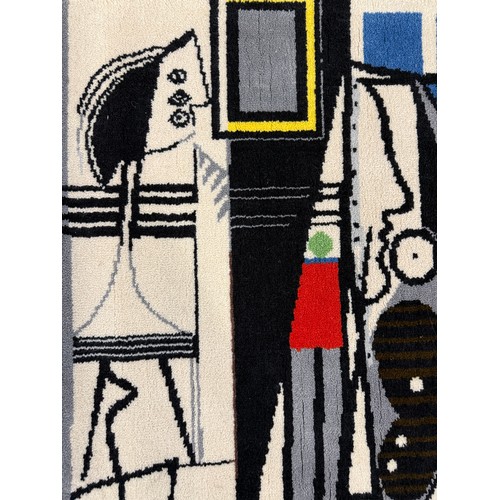 240C - PABLO PICASSO DESSO RUG, Le peintre et son modéle, edition 455/500, 112cm x 90cm.