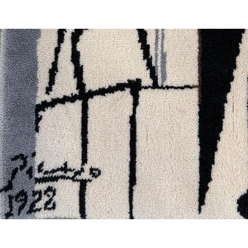 240C - PABLO PICASSO DESSO RUG, Le peintre et son modéle, edition 455/500, 112cm x 90cm.