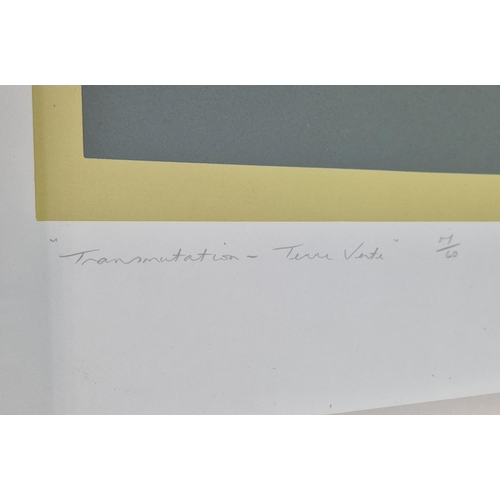 145 - BOB CROSSLEY (1912-2010), 'Yellow to purple' and 'Transformation - terre verte', screenprints, signe... 