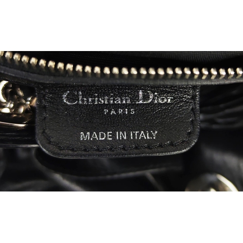 21 - CHRISTIAN DIOR LE TRENTE BAG BY JOHN GALLIANO, black cannage leather, cinched strap with buckle deta... 