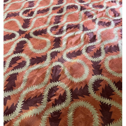 244 - THE RUG COMPANY CARPET, 370cm x 274cm, 'Squiggle Orange' designed by Vivienne Westwood.