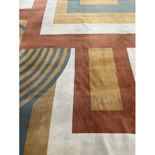 248 - TESSA KENNEDY CONTEMPORARY CARPET, 334cm x 315cm, Art Deco design.