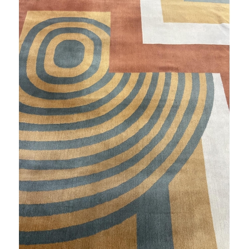 248 - TESSA KENNEDY CONTEMPORARY CARPET, 334cm x 315cm, Art Deco design.