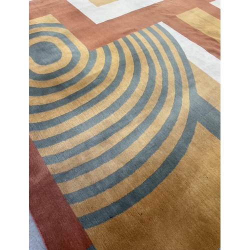 248 - TESSA KENNEDY CONTEMPORARY CARPET, 334cm x 315cm, Art Deco design.