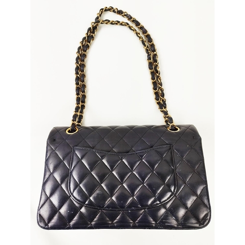 29 - CHANEL CLASSIC DOUBLE FLAP BAG, with black quilted lambskin, 2010-11 serial sticker 14890452, gold t... 