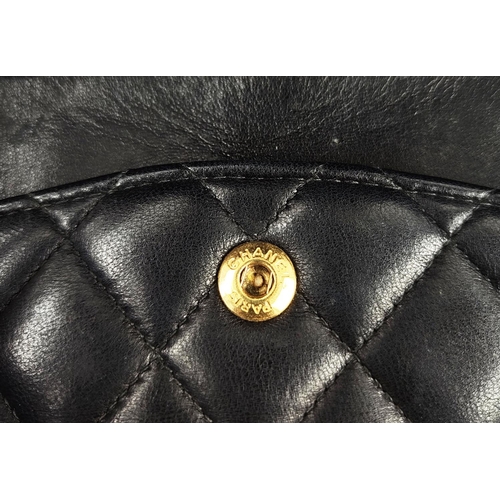 29 - CHANEL CLASSIC DOUBLE FLAP BAG, with black quilted lambskin, 2010-11 serial sticker 14890452, gold t... 