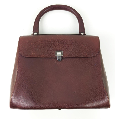 31 - ASPREY OF LONDON HANDBAG, leather with single leather top handle and palladium hardware, fabric lini... 