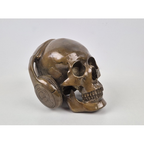 414 - CONTEMPORARY SCHOOL DJ SCULL SCULPTURAL STUDY, 17cm H approx.