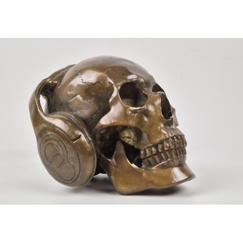 414 - CONTEMPORARY SCHOOL DJ SCULL SCULPTURAL STUDY, 17cm H approx.